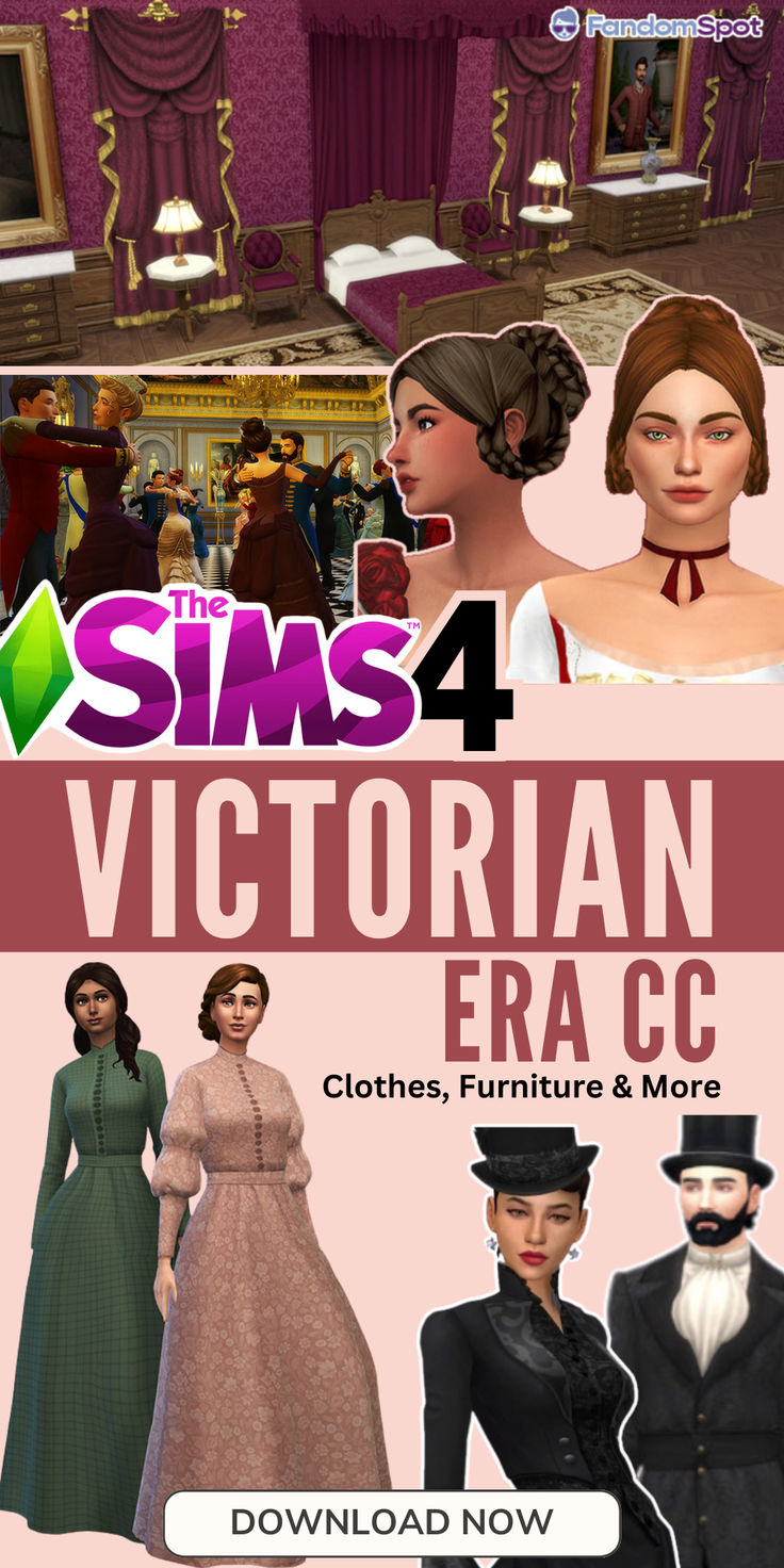 the sims 4 victorian era clothes, furniture and more