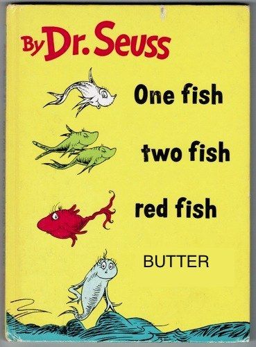 the cover of dr seuss's one fish two fish red fish blue fish