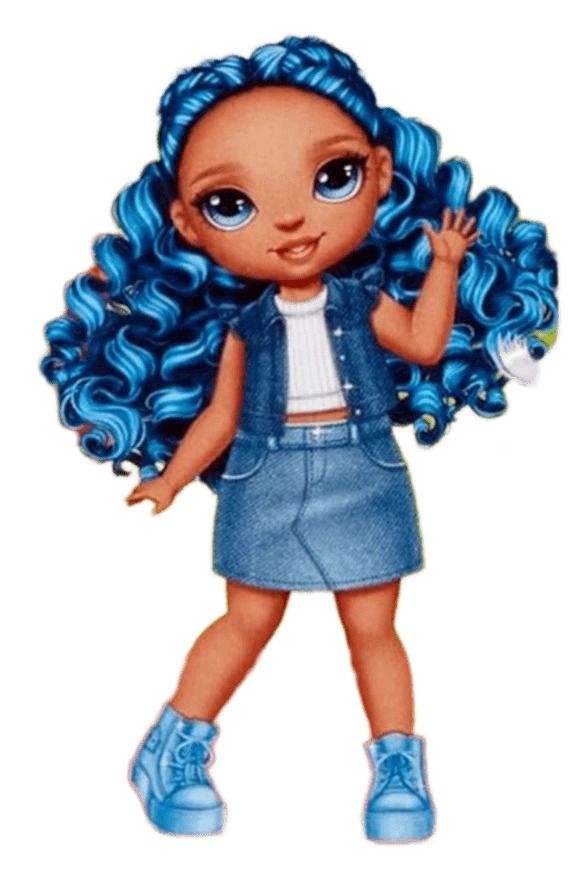 Sapphire Bradshaw | Rainbow High Wiki | Fandom Rainbow High Skyler Bradshaw, Rainbow High Skyler, Rainbow High Characters, Curly Blue Hair, Skyler Bradshaw, Girl With Blue Eyes, Younger Sibling, Rainbow High, Blue Color Schemes