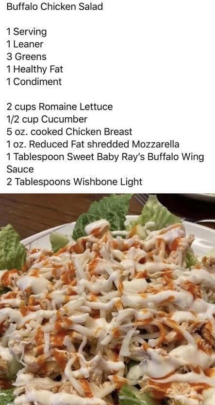 an image of a salad on a plate with the recipe list below it and instructions for how to make it