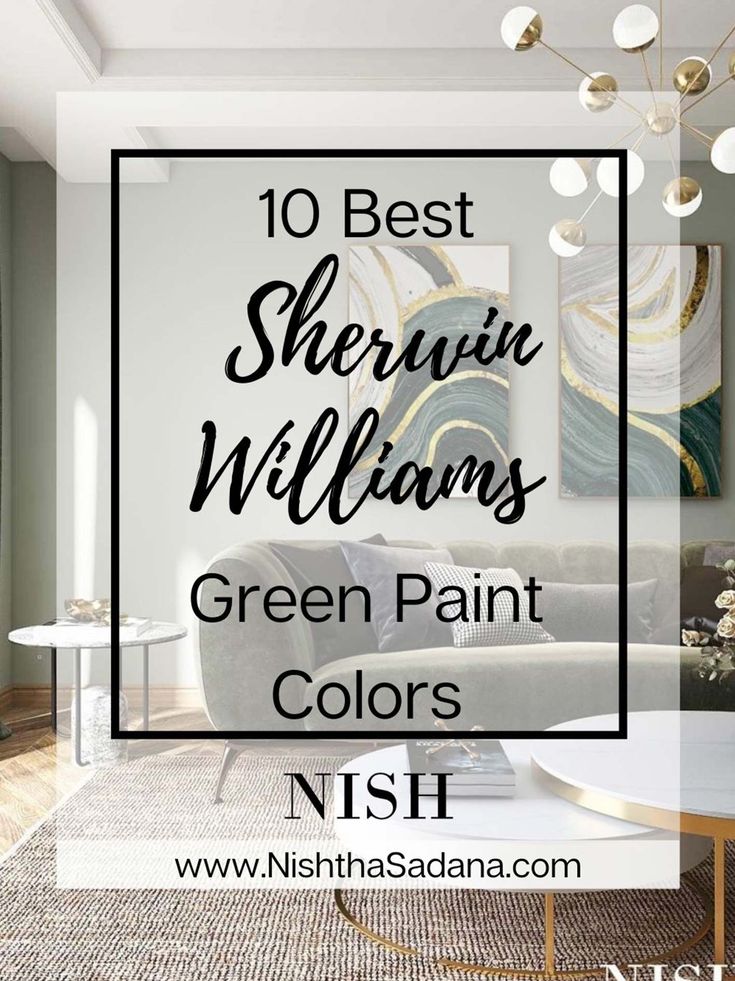 the 10 best shelving williams green paint colors in this living room with text overlay