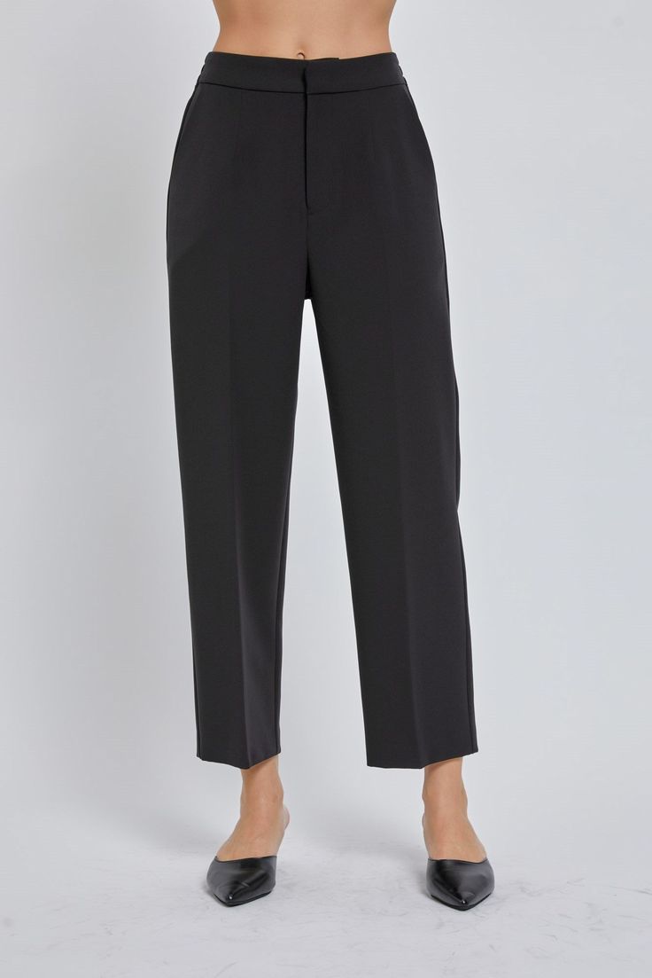 Description: High rise straight leg dress pant Material: 95% Polyester 5% Spandex Classic Dress, Dress Pant, Hook Eye, Mojito, Dress Pants, The Office, Black Pants, Straight Leg, High Rise