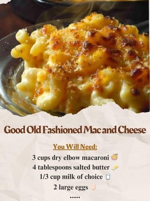 an advertisement for macaroni and cheese with information about the ingredients in it on a plate