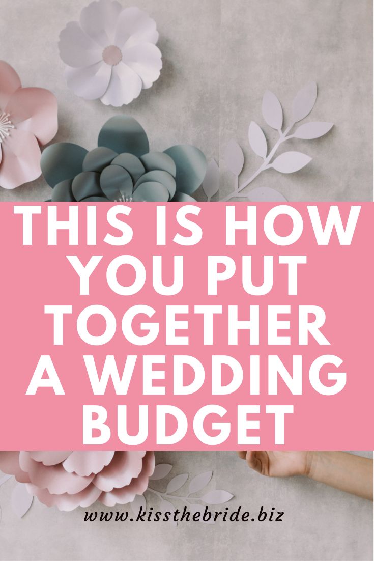 paper flowers with text that reads, this is how you put together a wedding budget