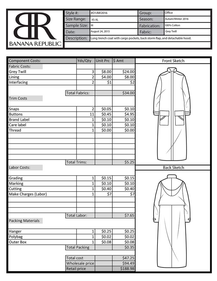 the pattern for an unisex robe is shown in black and white, with information about