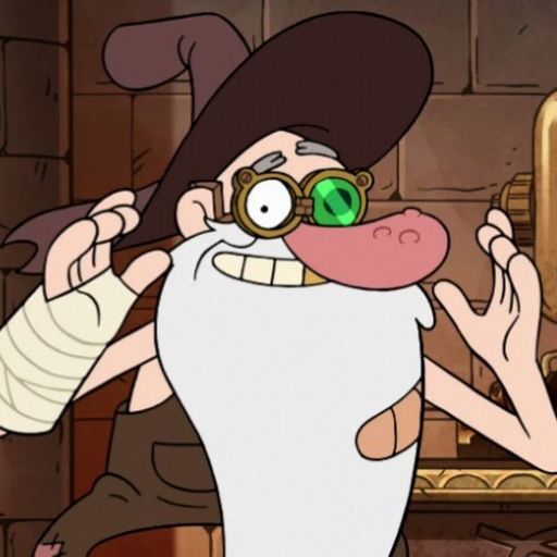 a cartoon character with glasses and a hat