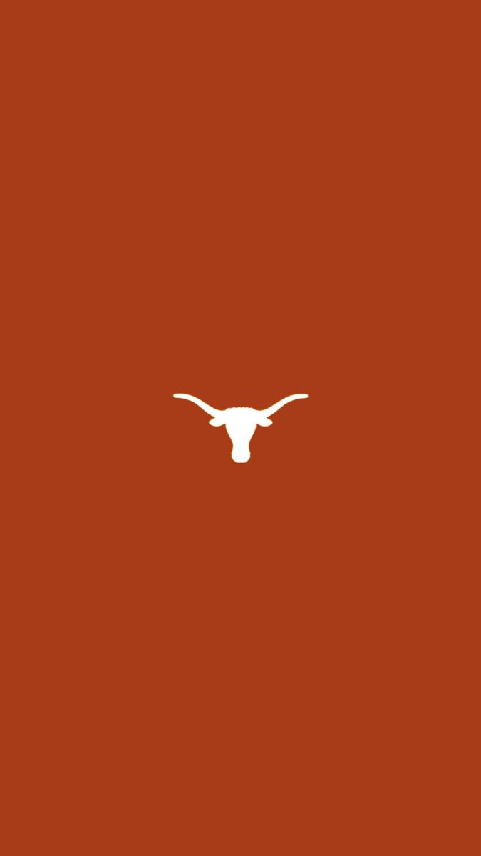 an orange background with a white longhorn on it's head and the word texas written in black