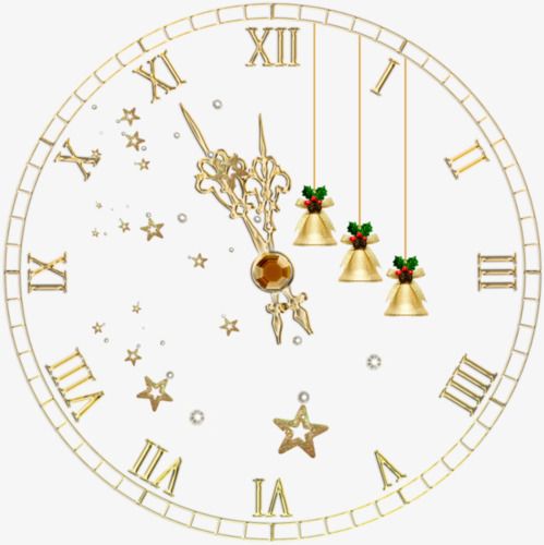 a clock with bells and christmas decorations on it