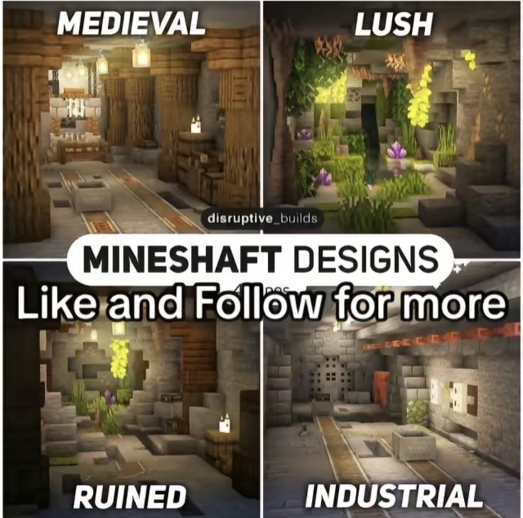 four different types of minecraft designs