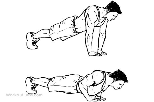 a man doing push ups with one hand on his hip and the other leg behind him