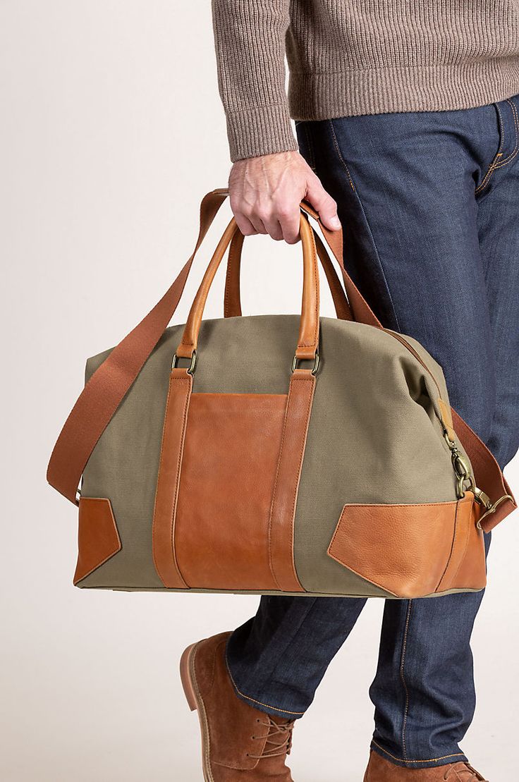 click to expand Khaki Canvas Bag For Travel, Canvas Large Capacity Duffle Shoulder Bag, Large Capacity Canvas Duffle Shoulder Bag, Large Capacity Canvas Duffle Bag, Khaki Leather Bag For Everyday Use, Everyday Khaki Leather Canvas Bag, Leather-handled Tote Duffle Bag For Daily Use, Khaki Canvas Travel Bag For Everyday Use, Large Capacity Khaki Canvas Travel Bag