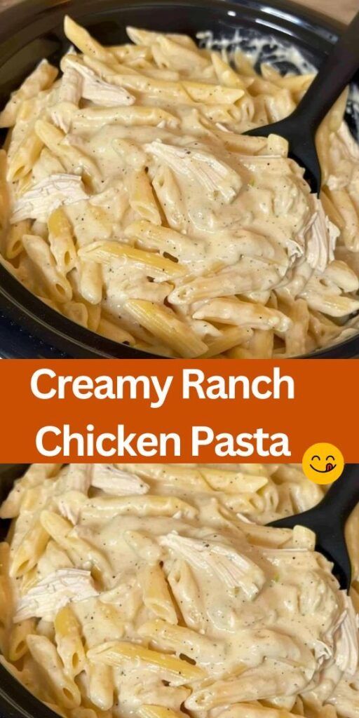 two pans filled with creamy ranch chicken pasta