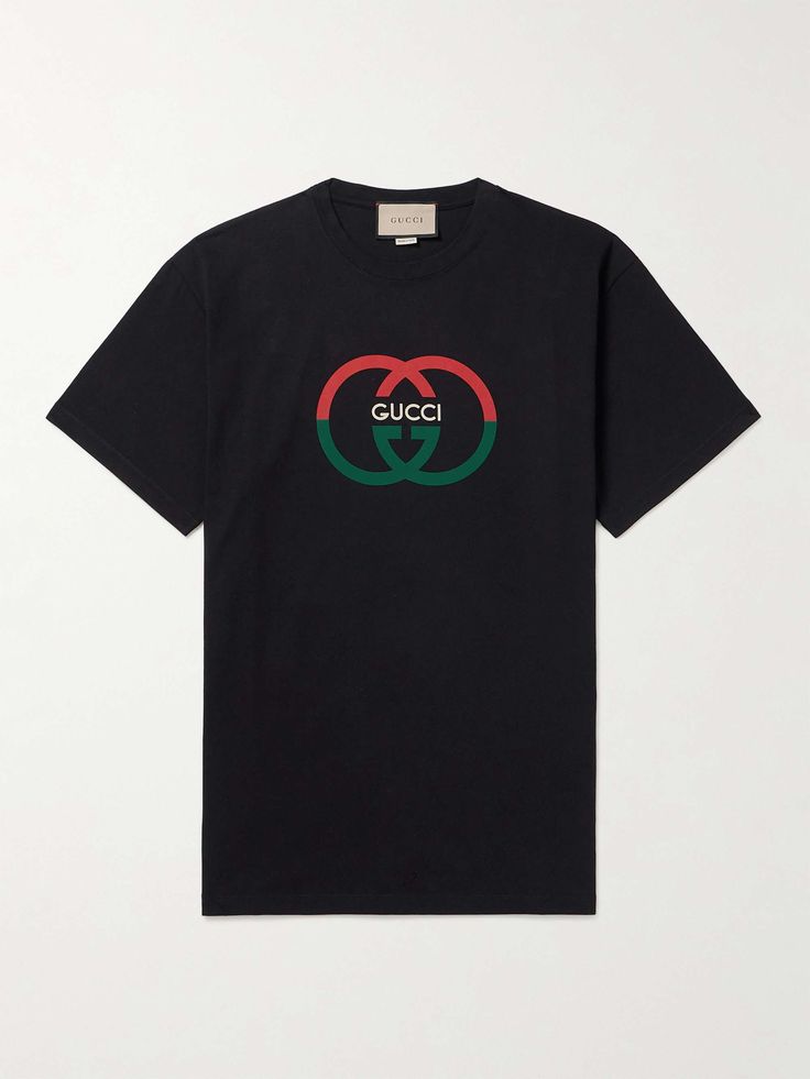 Shop GUCCI Logo-Print Cotton-Jersey T-Shirt, Explore the latest in-season GUCCI collection today on MR PORTER Shop Gucci, Gucci Collection, Gucci Outfits, Gucci Logo, T Shirt For Men, Mr Porter, Designer Collection, S Models, Logo Print