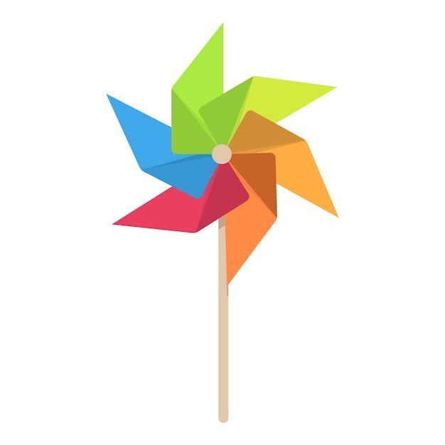 a colorful pinwheel on a stick is shown in this image, it appears to be made from paper