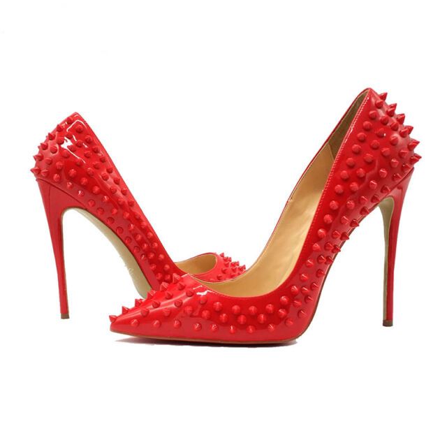 Red High Heels With Reinforced Heel, Red Spiked Heels For Party, Luxury High Heels, Wedding Party Shoes, Red Ankle-high Heels With Stacked Heel, Louboutin Spiked Heels, Luxury Red Heels With 4-inch Heel, Womens Red Shoes, Pointed Pumps