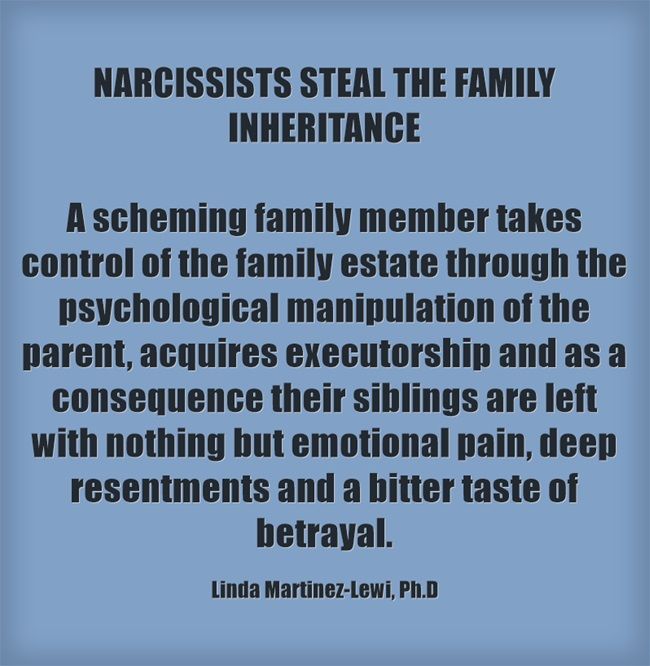 a blue background with the words narcissts steal the family infertance