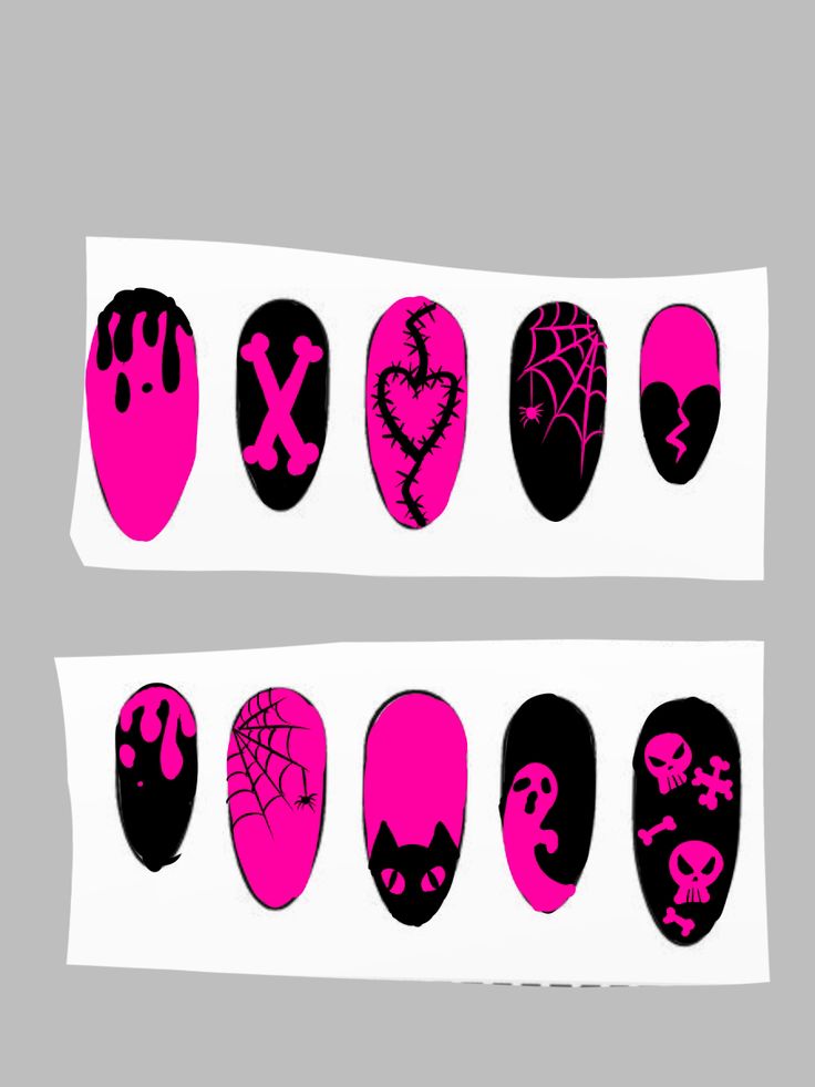 Nail Ideas Monster High, Draculaura Nails Ideas, Monster High Nail Art, Draculaura Nails, Monster High Nails, Horror Nails, Fancy Nail Art, Witch Nails, Witchy Nails