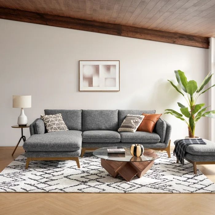 a living room filled with furniture and a potted plant