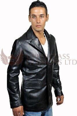 Top Seller for Mens Black Italian Leather Blazer Jacket , Mens Coats Jackets Long Sleeve Leather Blazer For Fall, Formal Leather Biker Jacket For Spring, Spring Formal Leather Biker Jacket, Leather Long Sleeve Blazer For Fall, Single Breasted Leather Biker Jacket For Fall, Fitted Single Breasted Leather Biker Jacket, Casual Single Breasted Leather Jacket For Formal Occasions, Fitted Single-breasted Leather Biker Jacket, Leather Single Breasted Biker Jacket For Fall