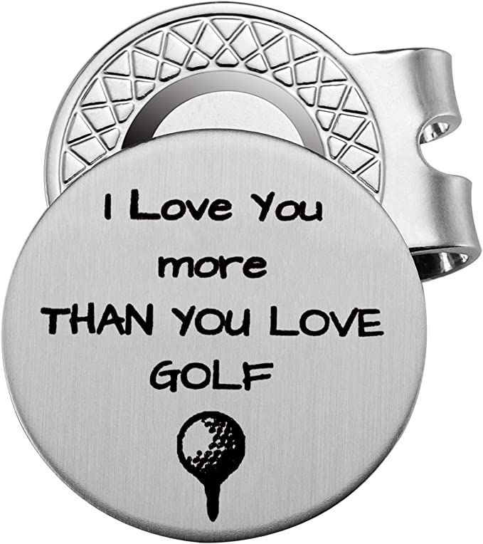 i love you more than you love golf bottle opener cover with an engraved quote on it