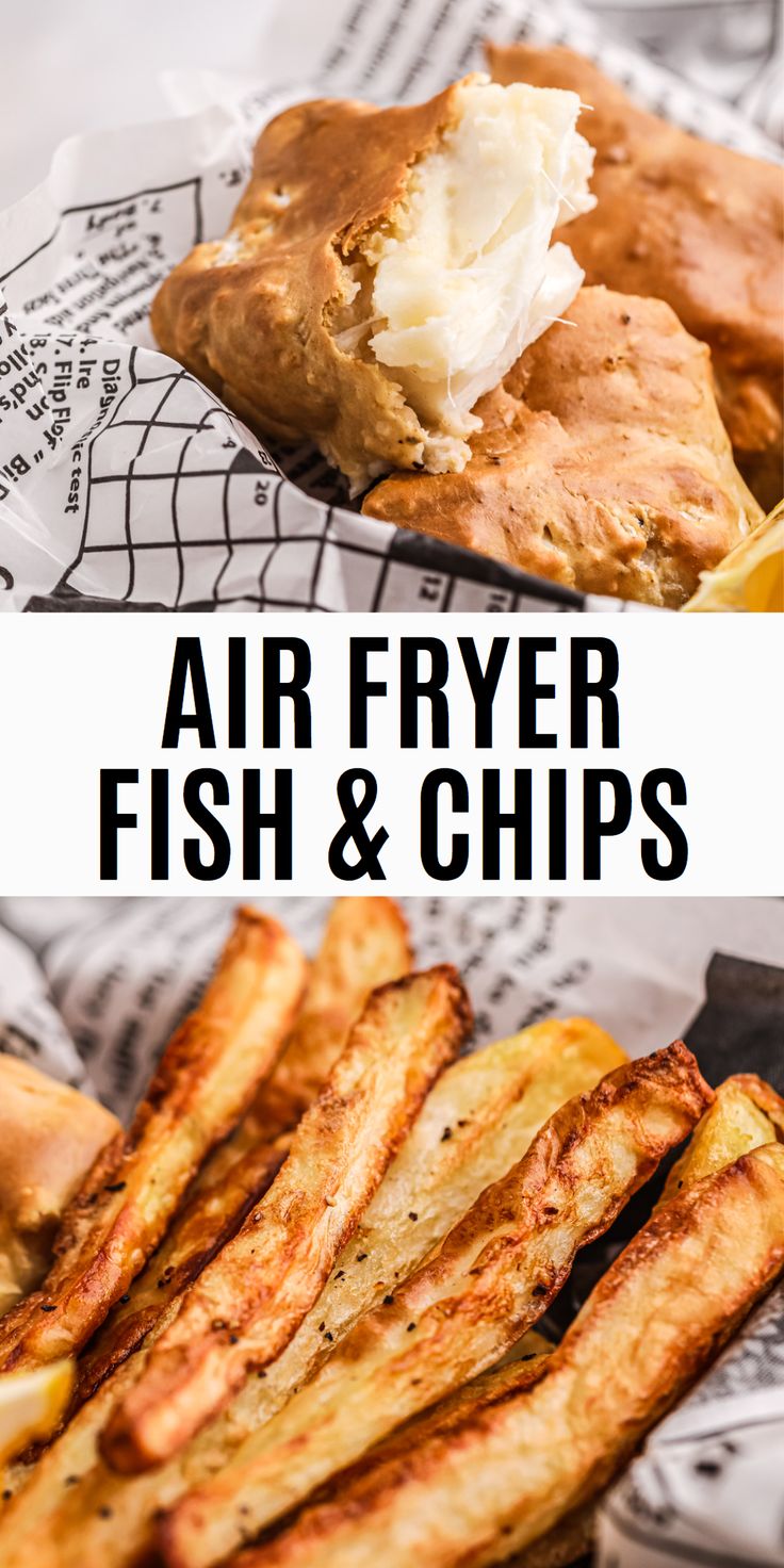 Air Fryer Fish & Chips Beer Batter Fish And Chips Air Fryer Recipe, Homemade Fish And Chips Air Fryer, Gluten Free Fish Batter Air Fryer, Air Fry Fish And Chips, Fish And Chips Air Fryer Recipe, Air Fryer Battered Fish, Beer Battered Fish Air Fryer, Fish And Chips Recipe Air Fryer, Air Fried Fish And Chips