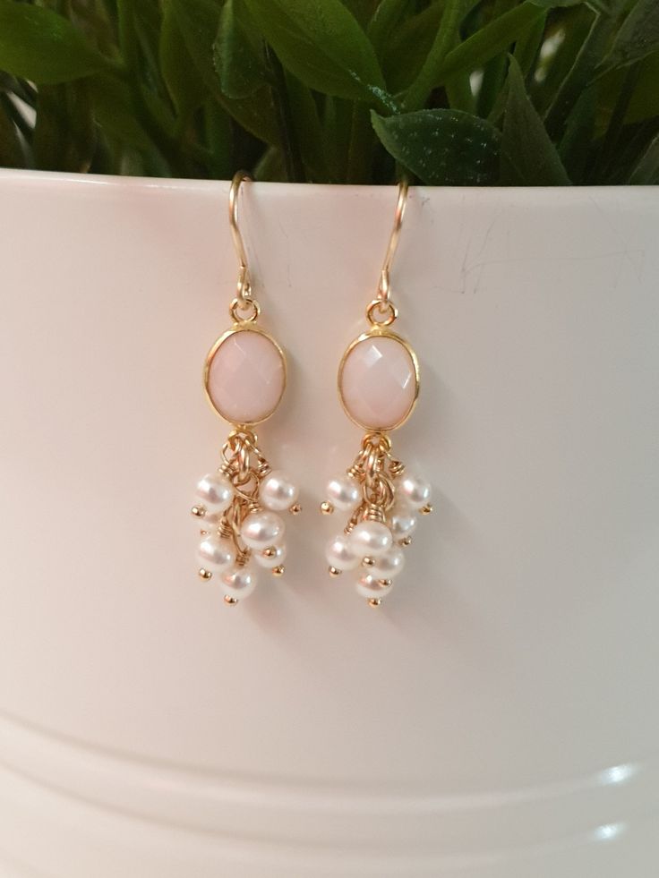 This earrings are made with vermeil pink opal bezel link, Natural freshwater pearl (3-4 mm) and 14k gold filled earrings hoops. The length of the earrings includes the hoop is approximately (4 cm) Please contact me in case you have any questions. Please note: store your jewellery individually to keep them from scratching each other. Avoid contact with perfume, body lotions. Hypoallergenic Pink 14k Gold Filled Jewelry, Elegant Gold Jewelry With Pink Opal, Pink 14k Gold Filled Dangle Jewelry, Elegant Rose Gold Pink Opal Jewelry, Pink 14k Gold-filled Dangle Jewelry, Elegant Pink Opal Yellow Gold Jewelry, Handmade Elegant Pink Opal Jewelry, Elegant Handmade Pink Opal Jewelry, Hypoallergenic 14k Gold Filled Pink Jewelry