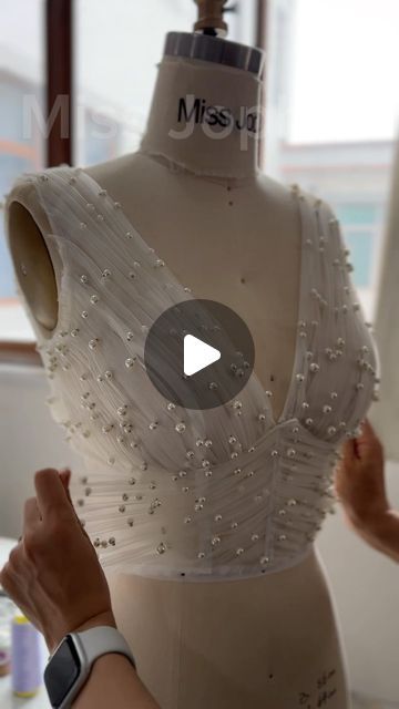 Miss Jophiel Couture on Instagram: "Making a corset V Neck beaded tulle midi dress with long puffy sleeves.
Accept custom orders.
#dress #gown #fashion #fashiondesigner #fashionblogger #hautecouture #couturefashion #wedding #vestido #eveningdress #bridal #creative #sewing #elegant #vintage #sewingproject #promdresses #promgown #instafashion #instadaily" Making A Corset, Long Puffy Sleeves, Gown Fashion, Tulle Midi Dress, Creative Sewing, Beaded Tulle, Dress Gown, Puffy Sleeves, Prom Gown