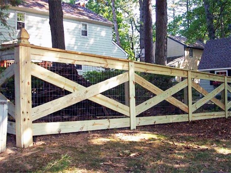 a wooden fence in front of a house