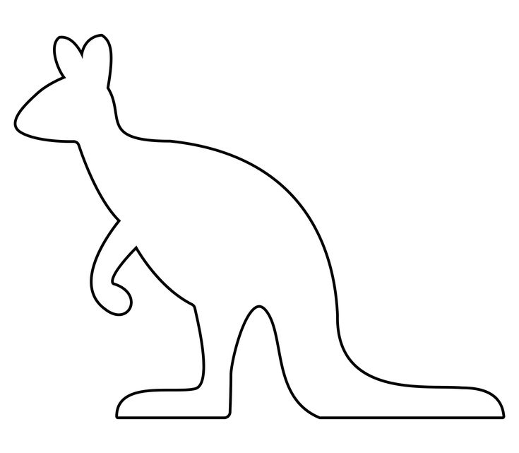 the outline of a kangaroo is shown in black and white, with one foot on it's hind legs