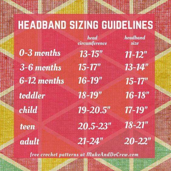 the size and height of headband sizing guidelines for children's headband sizes