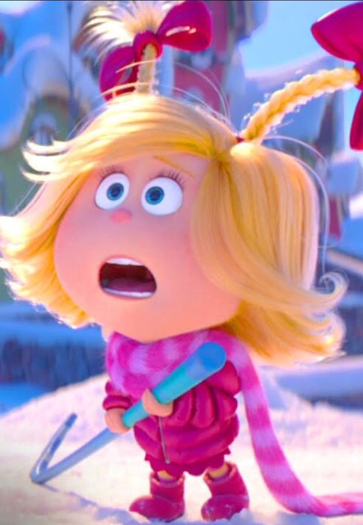 a cartoon character with blonde hair and pink outfit