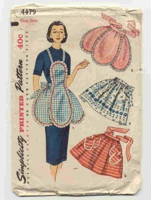 an old fashion sewing pattern for women's aprons and dresses