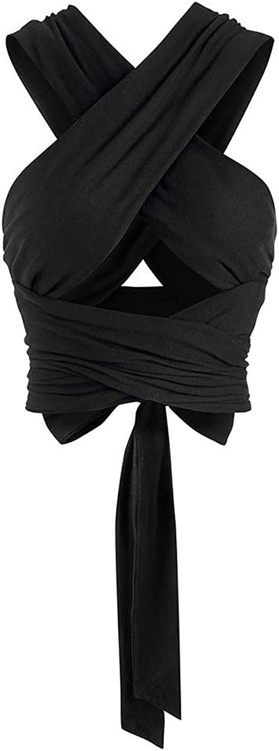 ZAFUL Ribbed Halter Crop Top Ruched Lace-up Cropped Cami Bandana Top Stitching Cropped Tank Top at Amazon Women’s Clothing store Multiway Top, Criss Cross Halter Top, Bandana Top, Wrap Crop Tops, High Waisted Mom Jeans, Cropped Cami, Halter Crop Top, Long Scarf, Looks Vintage