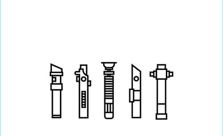 a line drawing of different types of screwdrivers