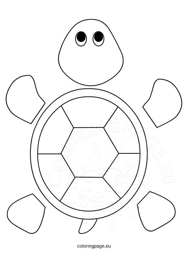 a turtle that is drawn in the shape of a circle with two eyes and one nose