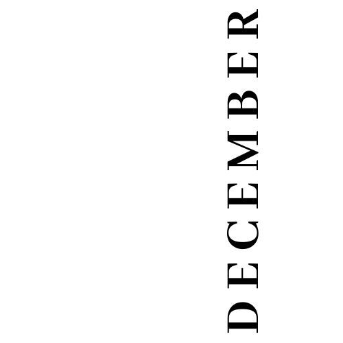 a black and white photo with the words december on it