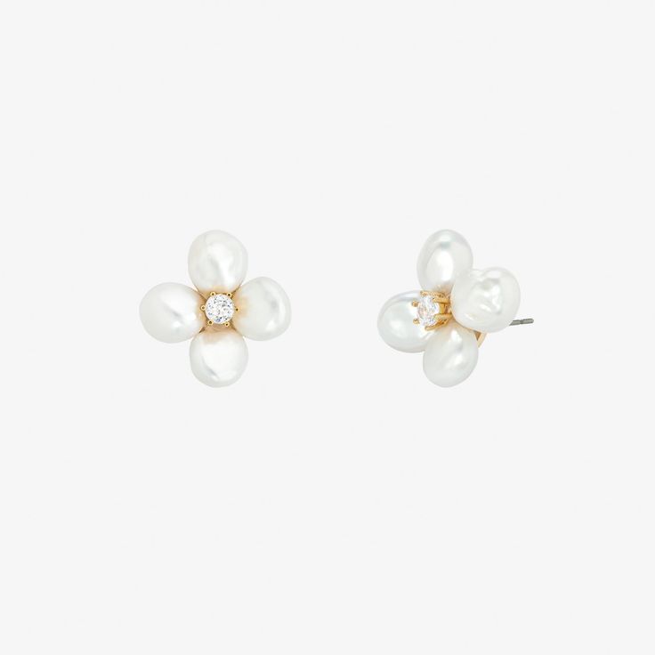 14ct Vermeil on Sterling Silver, Freshwater Pearl Measurement: 25mm/1in White Cluster Earrings For Formal Occasions, White Round Cluster Earrings For Formal Occasions, Elegant White Round Cluster Earrings, Modern White Round Pearl Earrings, Luxury White Sterling Silver Cluster Earrings, Classic White Cluster Earrings, Classic White Round Cluster Earrings, Timeless White Earrings For Anniversary, White Cluster Drop Earrings Fine Jewelry