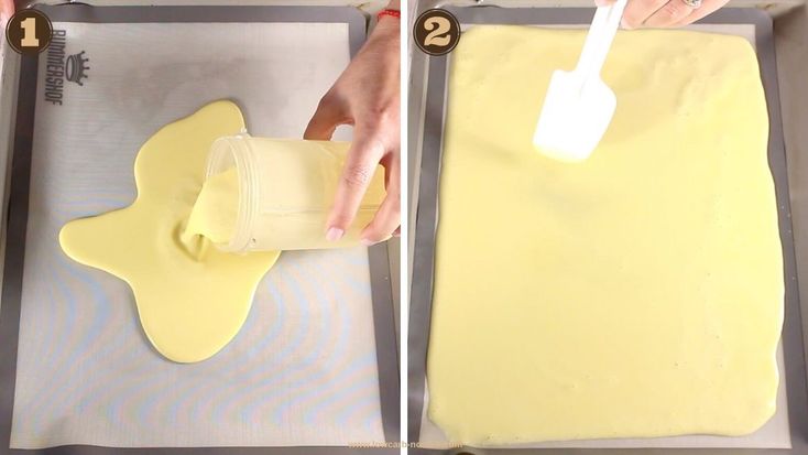 two images showing how to make homemade lemon cake with icing and piping tips