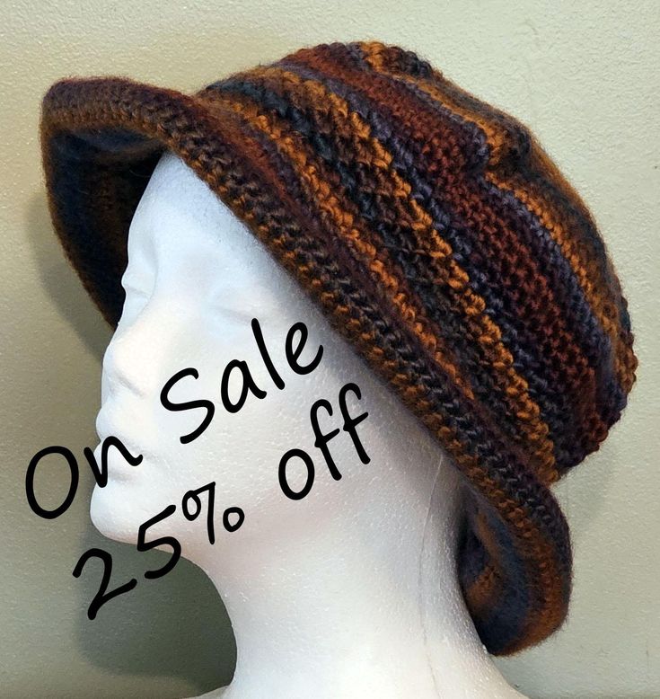 The Brim Beanie is made from Lionbrand Landscapes yarn which is 100% Acrylic and very soft.  The color is shades of blue and brown.  It is made lovingly in a smoke free home.  It is packable for travel or fun for wearing about town.  A good back to school item.  Care instructions are included. Hand or machine Wash, cool water. Dry Flat.  Do Not Iron.   Do Not Bleach. The hat will fit a head circumference of 20"-22" This hat is chemo friendly and made from a pattern by DROPS DESIGN. See other hats in my shop at https://somdesignsandco.etsy.com.  If you like our shop, please link to us at https://somdesignsandco.etsy.com on your favorite social media. Brimmed Crochet Hat For Outdoor One Size, One Size Brimmed Crochet Hat For Outdoor, Lightweight Brown Crochet Hat, One Size Fits Most, Lightweight Brown Crochet Hat, One Size, Crochet Hats For Fall, One Size, Lightweight Brown Crochet Hat, Crochet Hat For Fall, Brown Outdoor Crochet Hat, Crochet Fall Hat One Size