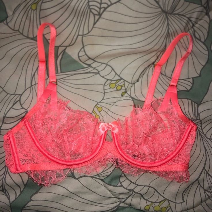 Brand New With Tags In A Size 32c. The Color Is More Of A Bright Coral Than A Hot Pink. The Hardware Is Gold Which I Think Is Pretty Cute! Feel Free To Send Me An Offer! Pink Underwire Bra For Party, Pink Sheer Underwire Bra, Pink Padded Party Bra, Pink Underwire Bra For Night Out, Party Pink Bra With Padded Cups, Pink Party Bra With Lined Body, Feminine Pink Sheer Bra, Pink Lined Bra For Party, Party Pink Bra With Lace Trim