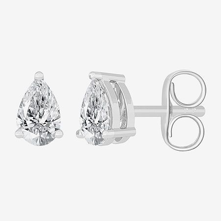 Features: Certified DiamondsDiamond Clarity: Si1-Si2Earring Back: FrictionSetting: ProngShape: PearStone Cut: PearDiamond Color: H-IMetal Color: WhiteEarring Length: 5.3mmEarring Width: 3.2mmRounded Carat Weight: 1/2 Ct. T.w.Care: Wipe CleanStone Type: 2 Lab Grown DiamondAuthenticity: Lab Grown DiamondBirthstone: April BirthstoneEarrings Style: Stud Earrings, Solitaire EarringsMetal: 14k White GoldCountry of Origin: Imported Classic Pear-shaped White Gold Diamond Earrings, White Gold Pear-shaped Brilliant Cut Earrings, White Gold Pear Shaped Brilliant Cut Earrings, Pear-shaped Brilliant Cut White Gold Earrings, Pear-shaped Vvs Clarity White Gold Diamond Earrings, White Pear-shaped Vvs Clarity Earrings, Classic White Gold Teardrop Diamond Earrings, White Pear Shaped Diamond Earrings With Prong Setting, White Pear-shaped Diamond Earrings With Prong Setting