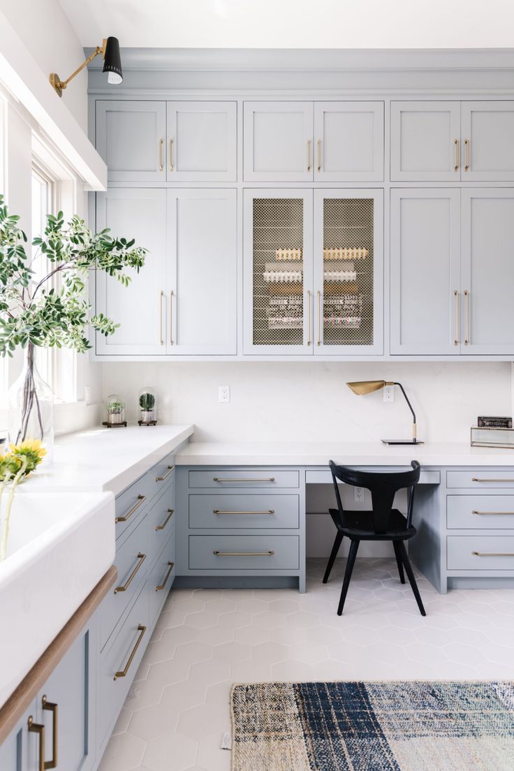 the kitchen is clean and ready to be used as a storage area for wine bottles