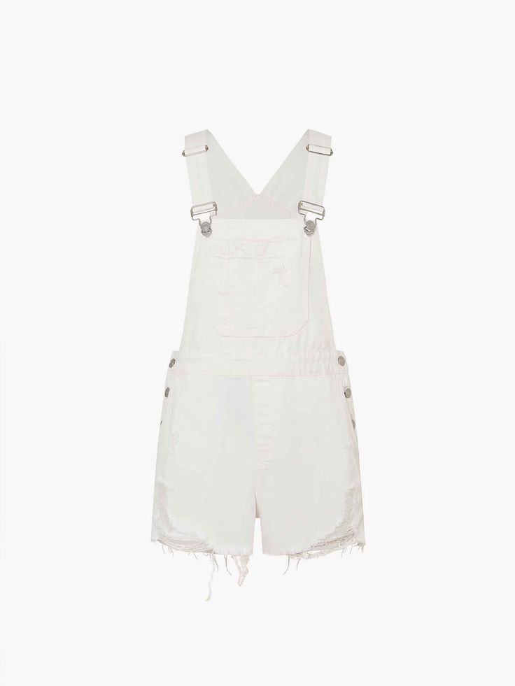 MO&Co. Women's Distressed Detail Denim Overalls Our denim overalls are the epitome of chic and casual style. Made from a comfy cotton blend, these mini overalls feature adjustable waist and shoulder straps, as well as side pockets. The distressed add a touch of edgy sophistication. Pair them with our white shirt for a fashionable and relaxed look. Features : - Regular mini denim overalls- Distressed and back adjustable belt detail- Adjustable shoulder straps, side slip pockets Code: MBD2JPST51Th Cotton Cutoff Shortalls With Pockets, Spring Overall Shortalls With Adjustable Straps, Spring Shortalls With Adjustable Straps, Distressed Shortalls For Spring, Casual Cotton Cutoff Overalls, Cutoff Shortalls With Pockets For Spring, Spring Cutoff Shortalls With Pockets, Trendy Frayed Hem Shortalls, Summer Shortalls With Frayed Hem