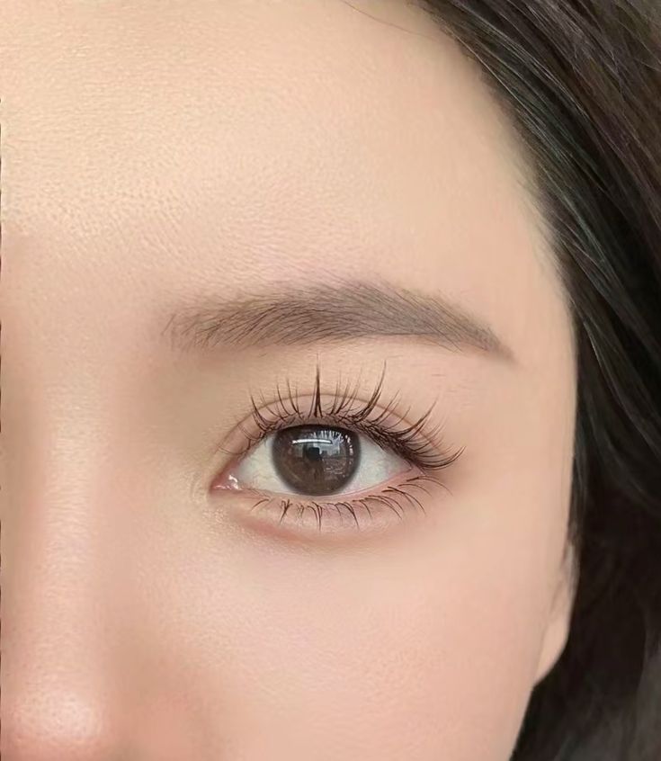 Natural Lash Extensions Monolid, Kpop Lashes, Eyelash Reference, Eyelash Extensions Asian Eyes, Eyelash Extensions For Asian Eyes, Korean Lash Extensions, Lash Extensions Asian Eyes, Doll Eye Eyelash Extensions, Asian Lash Extensions