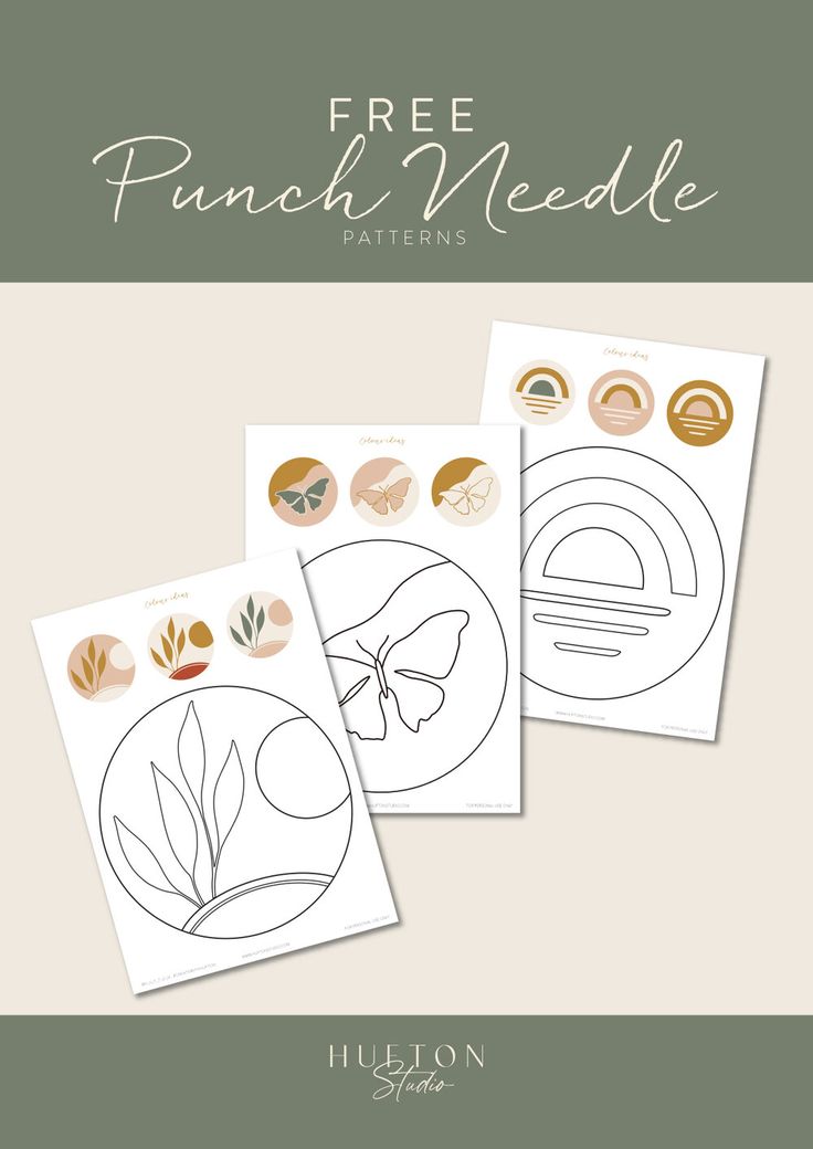 three free printables for the pumpkin needle pattern, including two pictures with leaves on them