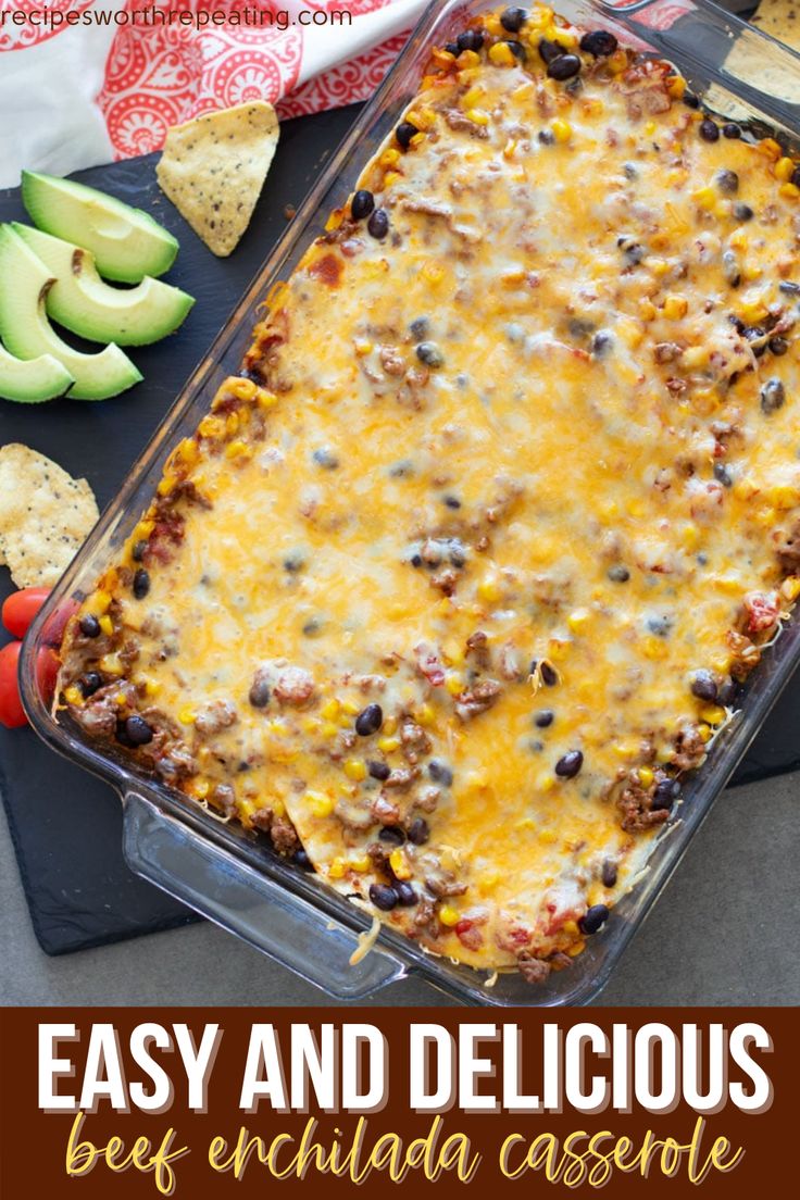 Beef Enchilada Casserole Ww Casseroles, Bean Enchilada Casserole, Casserole Enchilada, Beef Enchilada Casserole, Easy Enchilada Casserole, Garlic Flatbread, Refried Bean, Beef Enchilada, Mexican Casserole Recipe