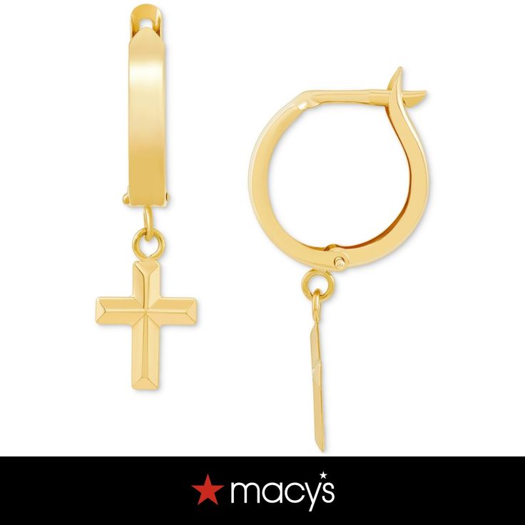 in stock 14k Gold-tone Hoop Earrings, Macy's 14k Gold Dangle Earrings, Macy's 14k Gold Dangle Jewelry, Macy's Yellow Gold Drop Earrings, 14k Gold Dangle Huggie Earrings, 14k Gold Huggie Hoop Earrings In Gold-tone, 14k Yellow Gold Huggie Dangle Earrings, Macy's Gold Pierced Earrings, Pierced Gold Earrings From Macy's