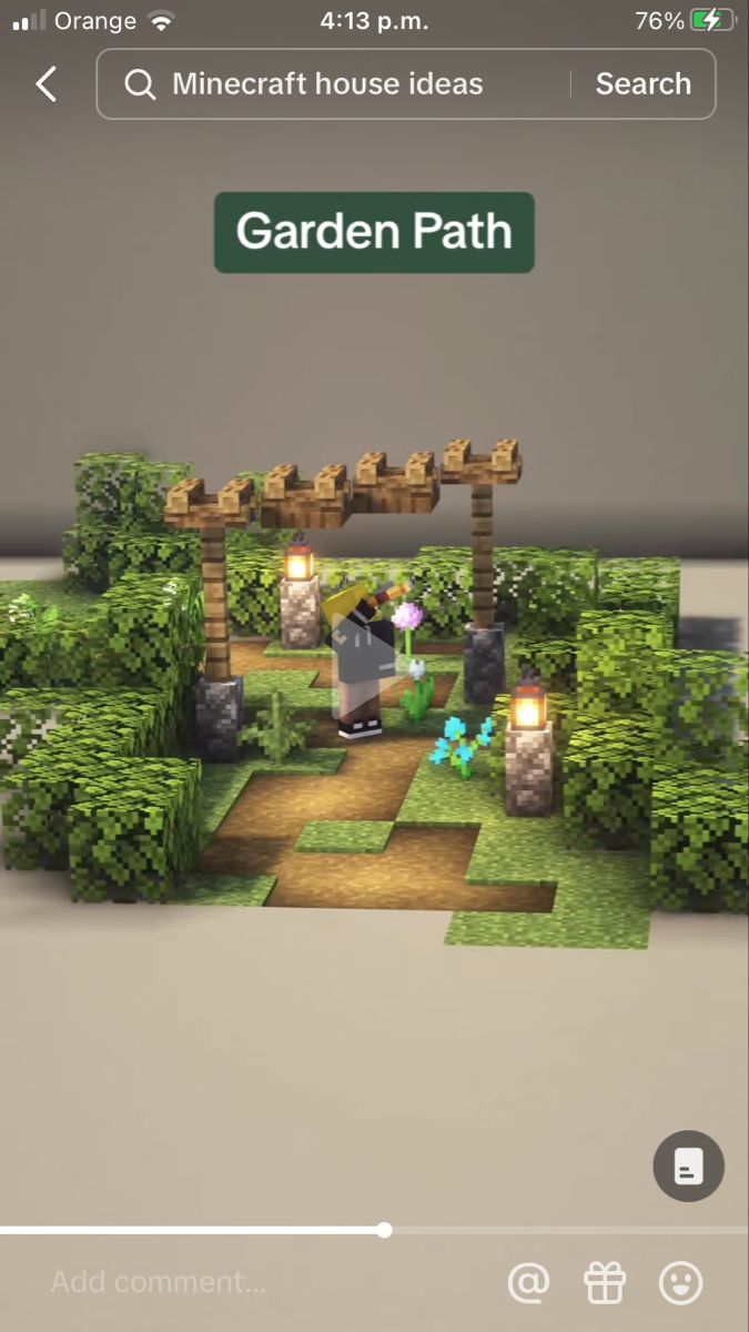 the garden path is shown in this screenshot from minecraft house idea searcher