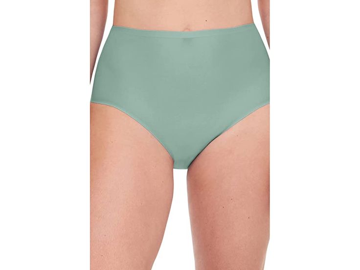 Chantelle Soft Stretch Brief - Women's Underwear : Laurel Green : Experience luxurious style with the ultimate level of comfort when you adorn the Chantelle Soft Stretch Brief. Brief crafted from a four-way stretch blend of polyamide and elastane. High-rise waist crafted from a fused stretch fabrication. Full rear coverage. Sewn-in cotton gusset. Style #2647. Body: 80% polyamide, 20% elastane, Gusset: 100% cotton. Machine wash cold and dry flat. Imported. Measurements: Waist Measurement: 20 in O Modern Fitted Smoothing Bottoms, Modern Stretch Bottoms, Modern Stretch Solid Bottoms, Modern Stretch Bottoms In Solid Color, Fitted Solid Color Soft Touch Bottoms, Solid 4-way Stretch Soft Touch Bottoms, Fitted Solid Color Bottoms With Soft Touch, Fitted Elastane Swimwear With Elastic Waistband, Stretch Swimwear With Wide Waistband