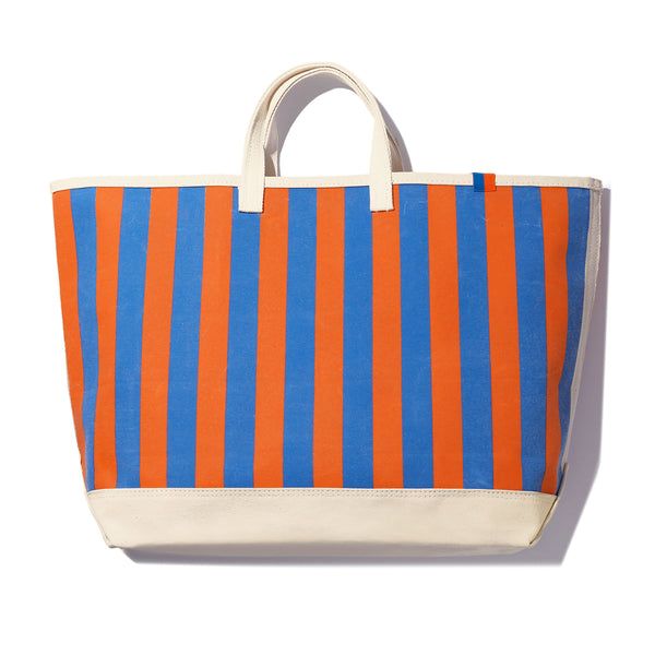 The All Over Striped Tote - Royal/Poppy Tiny Miracles, Cup Of Jo, Nyc Summer, A Simple Life, Carry All Bag, Reusable Grocery Bags, Graphic Tee Shirts, Simple Life, Tote Backpack